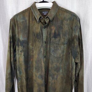 Men's Dress Shirt | New Black, Bronze, Thundercloud, Shitake Tie Dye | Large